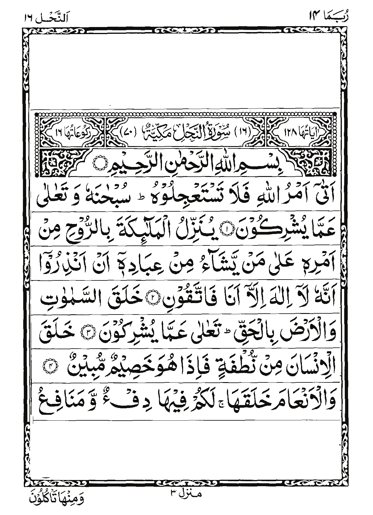 Surah An-Nahl Page 1